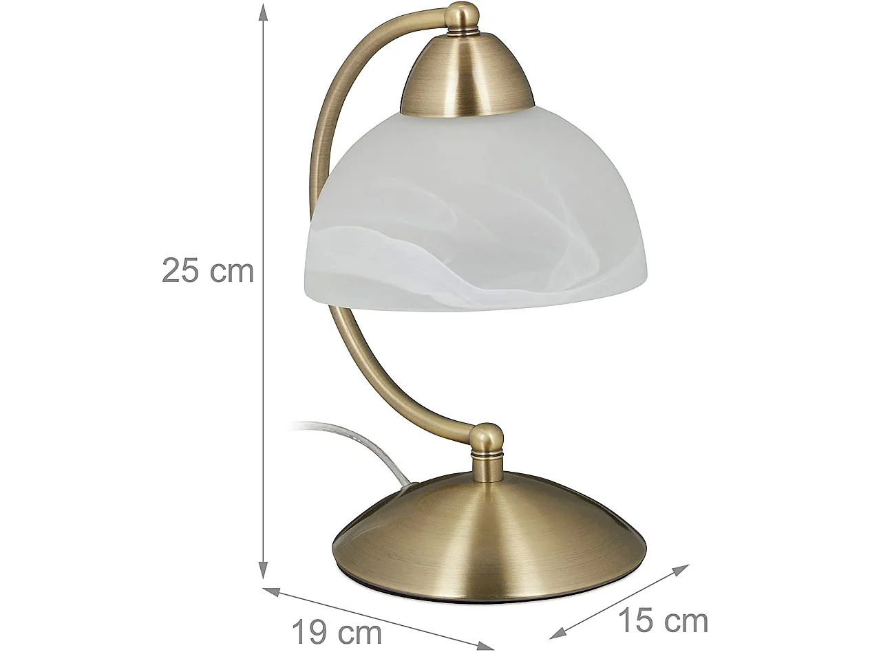 Abajur de mesa vintage em vidro opalino e latão 40 watts 13_0001463