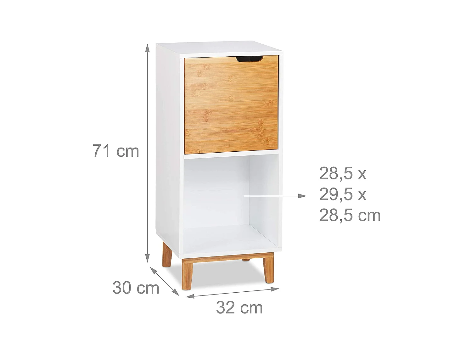 Étagère armoire salle de bambou marron 29.5 x 28.5 x 28.5 cm 13_0001205