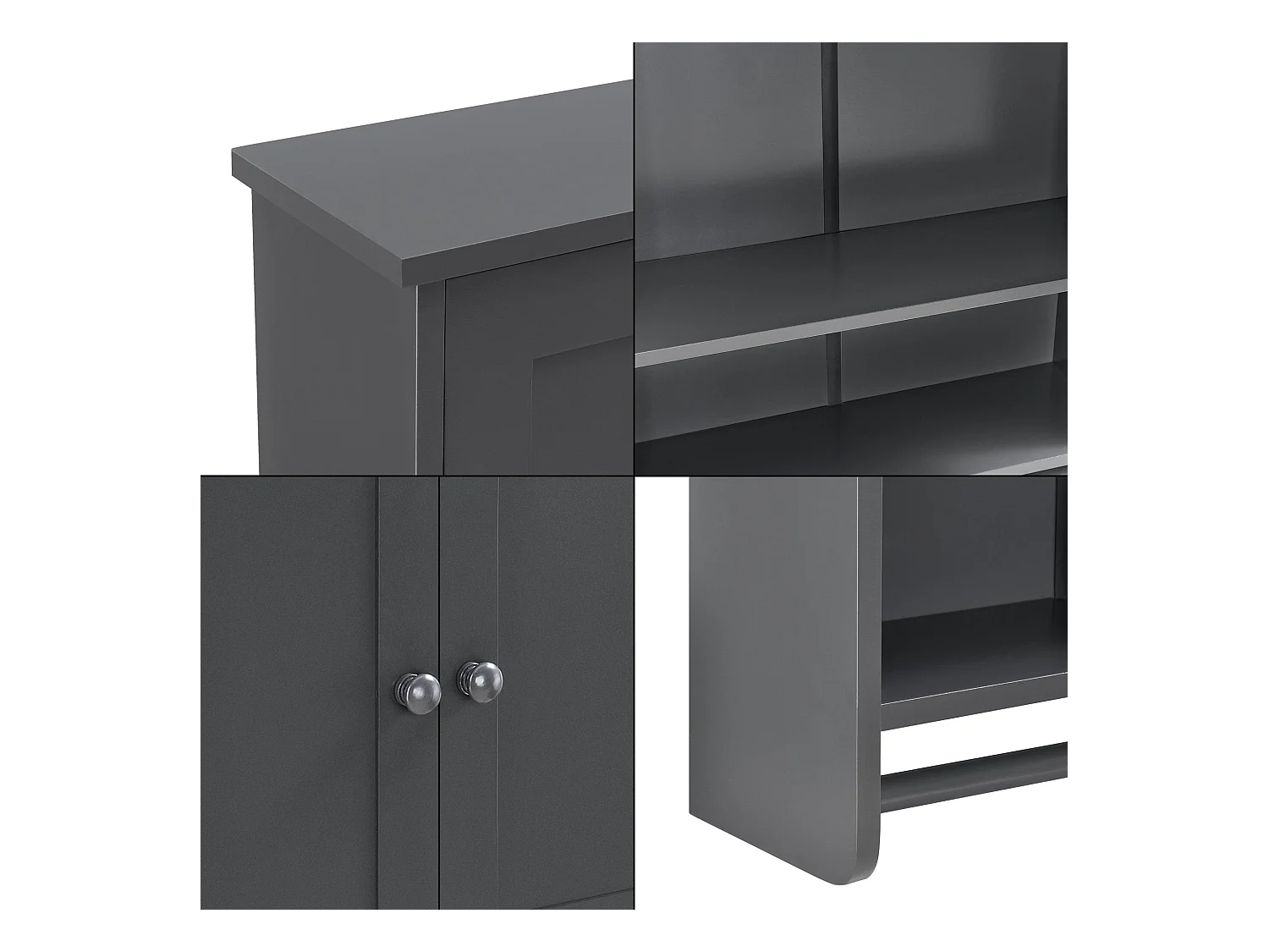 Armoire salle de bains effet bois grise 48.7 x 14.5 x 65 cm 03_0005926