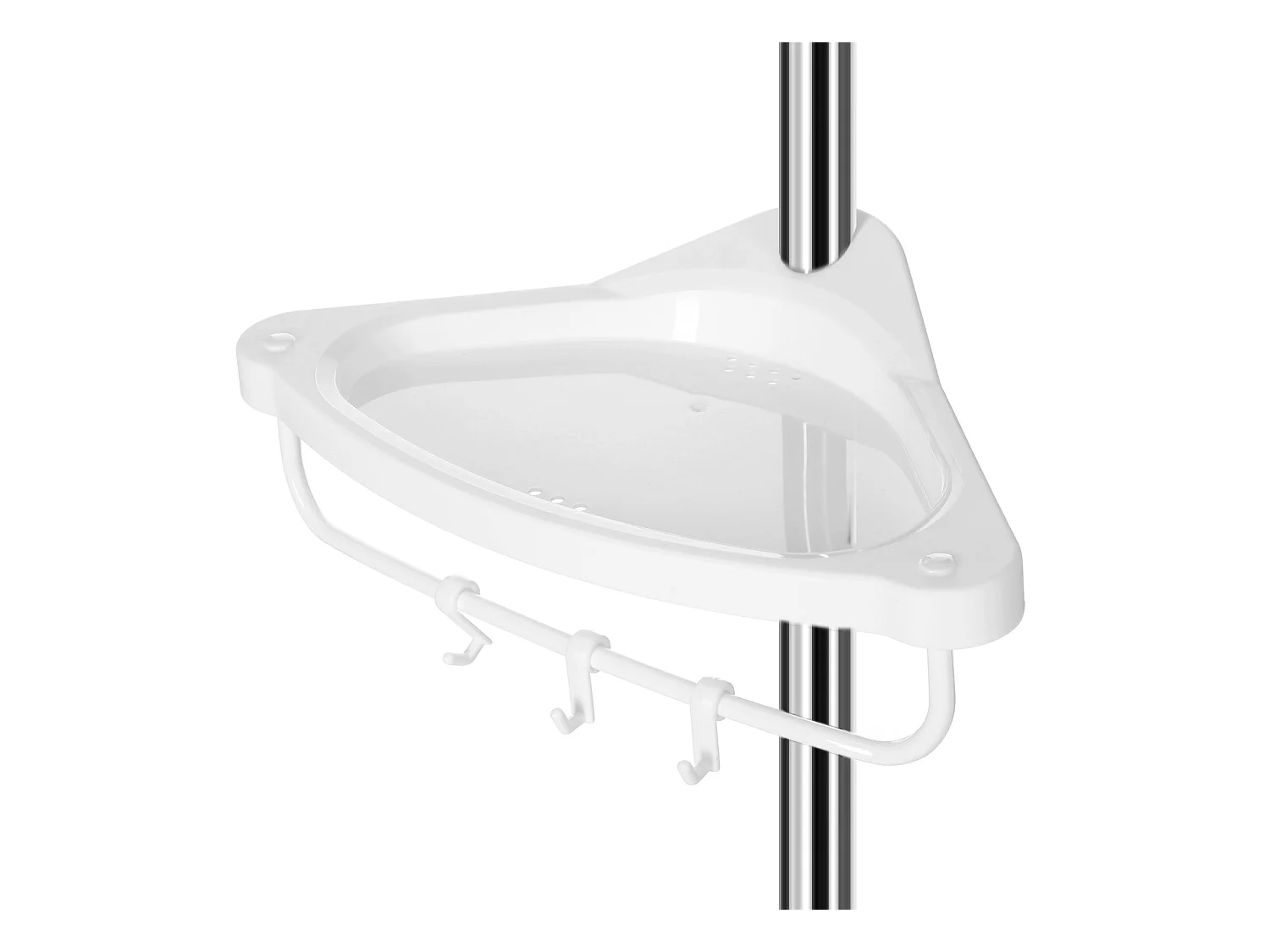 Étagère de douche télescopique blanche 7 x 7 x 95 cm 12_0002733