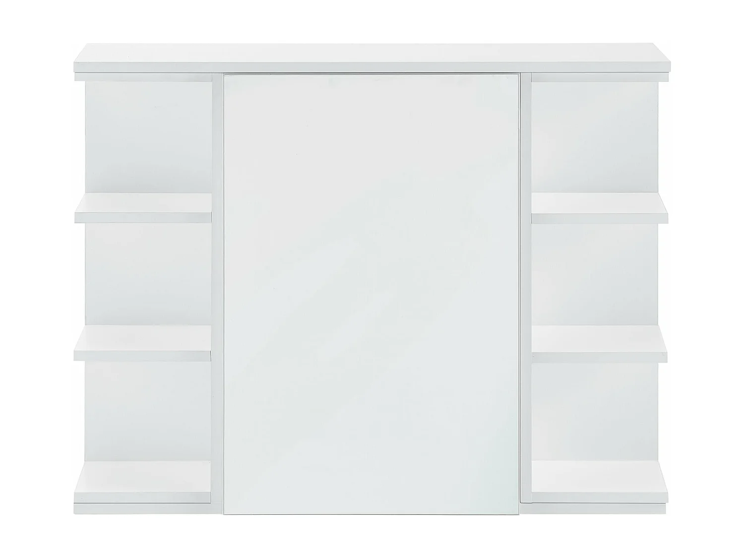 Armadio pensile di design mobile portaoggetti sospeso mobile da bagno anta con specchio ripiani regolabili truciolato melaminico 64 x 80 x 20 cm bianco 03_0005927