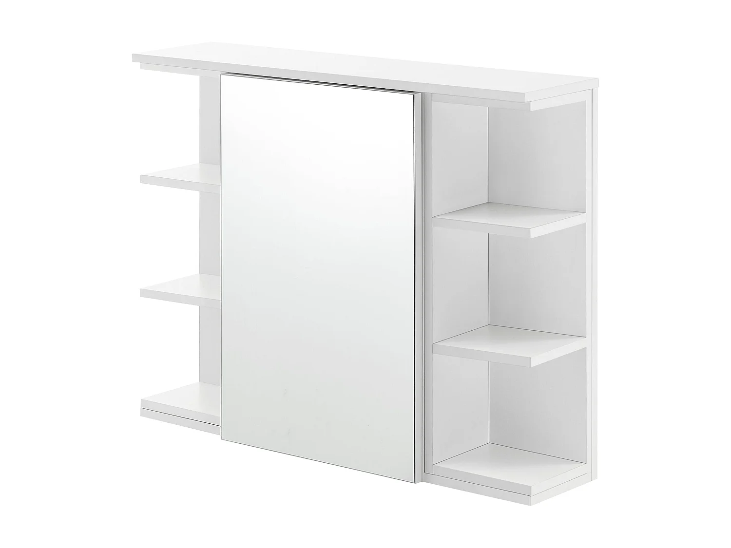 Armadio pensile di design mobile portaoggetti sospeso mobile da bagno anta con specchio ripiani regolabili truciolato melaminico 64 x 80 x 20 cm bianco 03_0005927