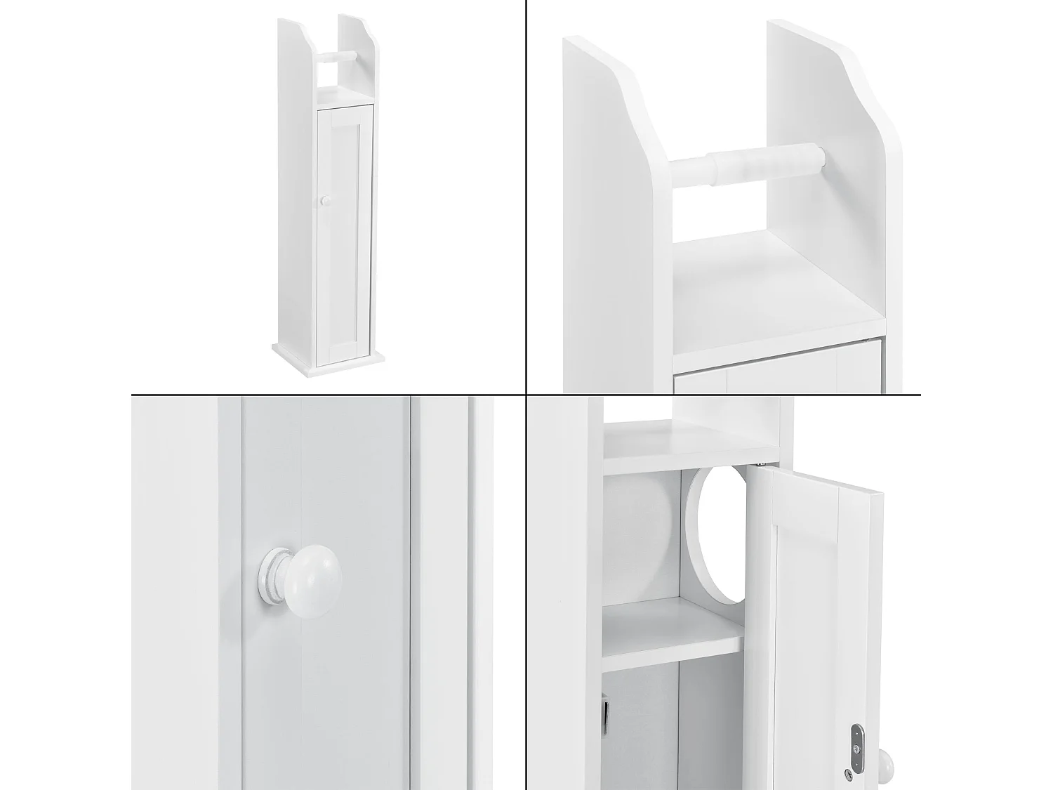 Meuble de salle de effet bois blanche 20 x 18 x 78 cm 03_0002855