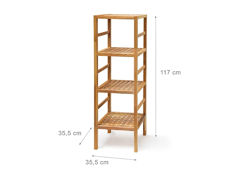 Étagère de salle de bois marron 35.5 x 35.5 x 117 cm 3213057/2