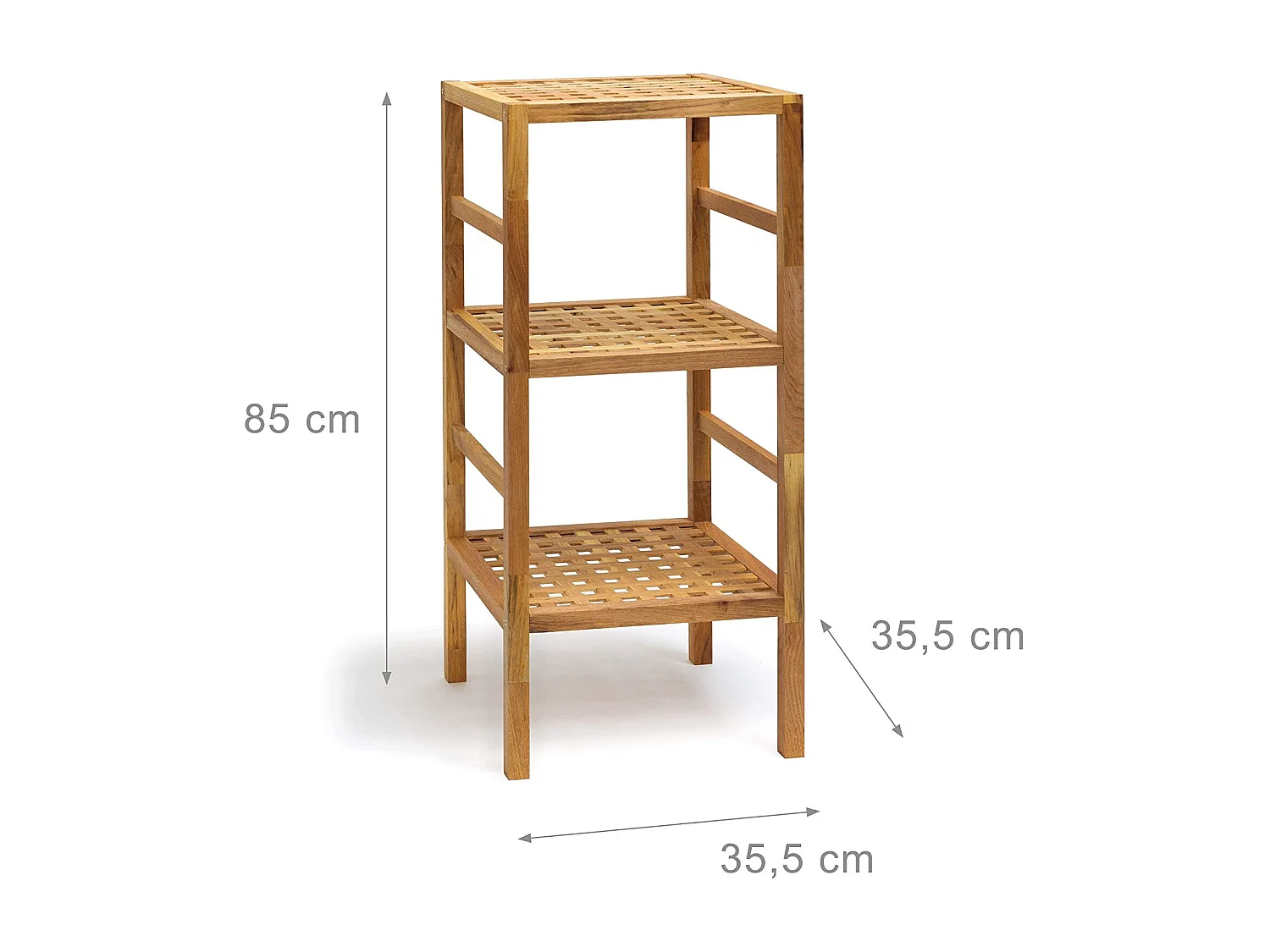 Prateleira de banheiro em madeira de nogueira, 3 níveis, prateleiras decorativas, estilo escandinavo, cozinha, corredor, sauna, marrom 13_0001106