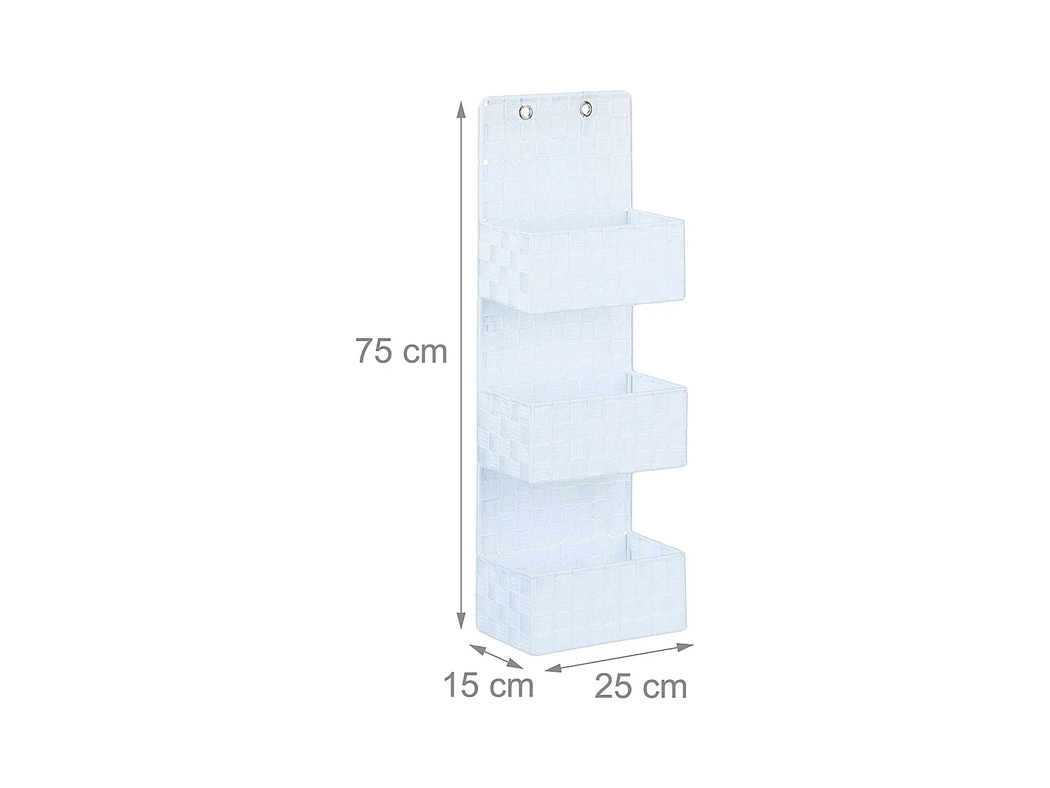 Organizador de puerta de baño de tela para colgar en la pared almacenaje para colgar 3 compartimentos 75 cm blanco 13_0001736_2