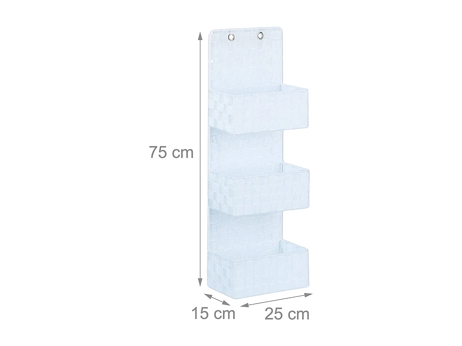 Organizador de puerta de baño de tela para colgar en la pared almacenaje para colgar 3 compartimentos 75 cm blanco 13_0001736_2