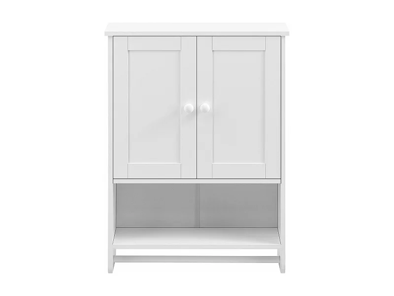 Armario de pared con toallero mueble de baño de diseño mueble de almacenaje colgante con 2 puertas MDF 65 cm blanco 03_0005925