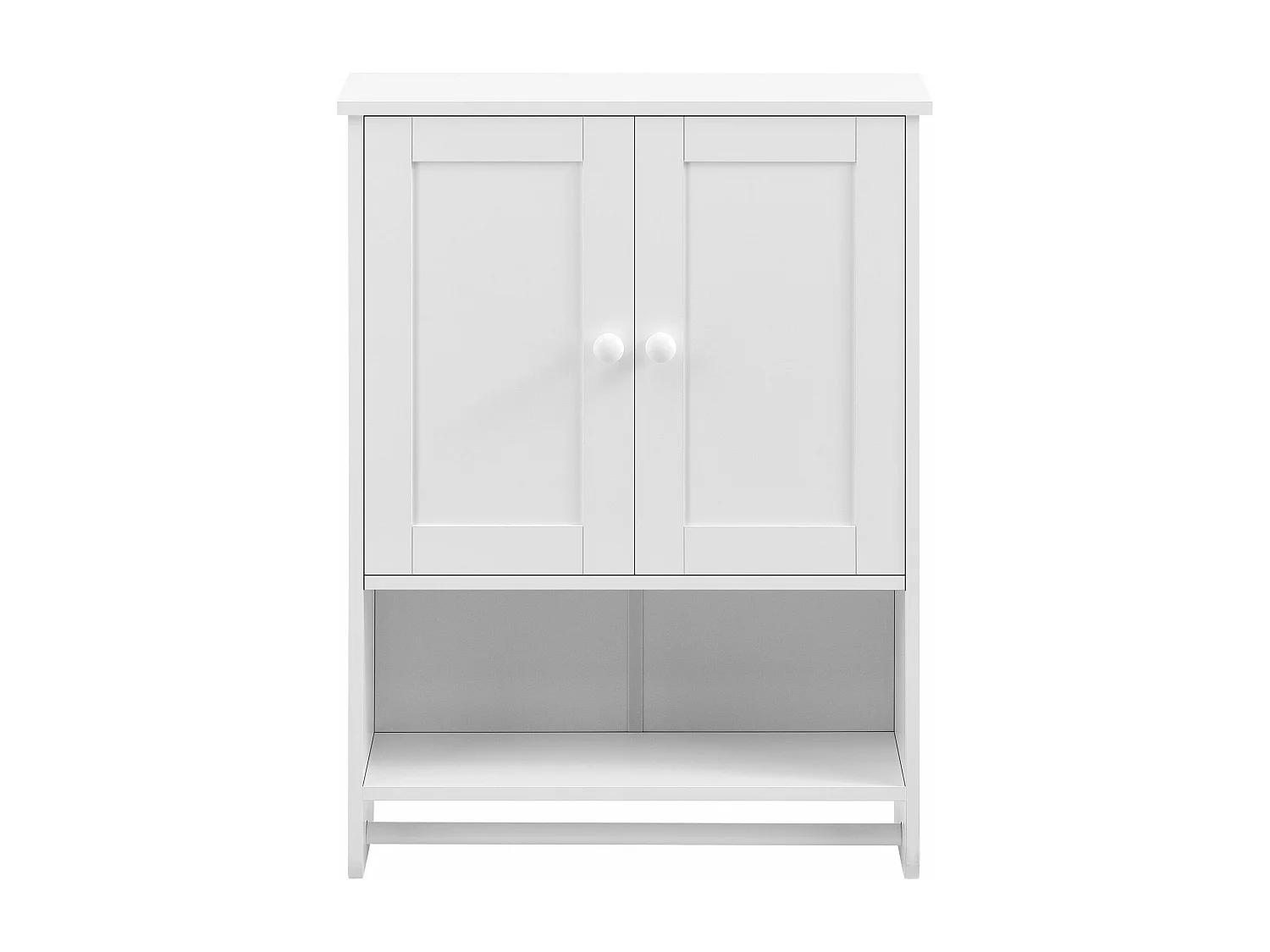 Armario de pared con toallero mueble de baño de diseño mueble de almacenaje colgante con 2 puertas MDF 65 cm blanco 03_0005925