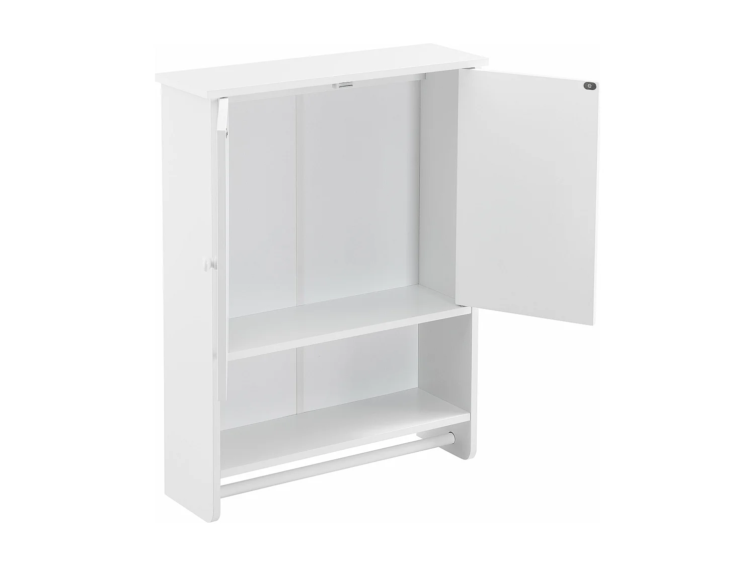 Armario de pared con toallero mueble de baño de diseño mueble de almacenaje colgante con 2 puertas MDF 65 cm blanco 03_0005925