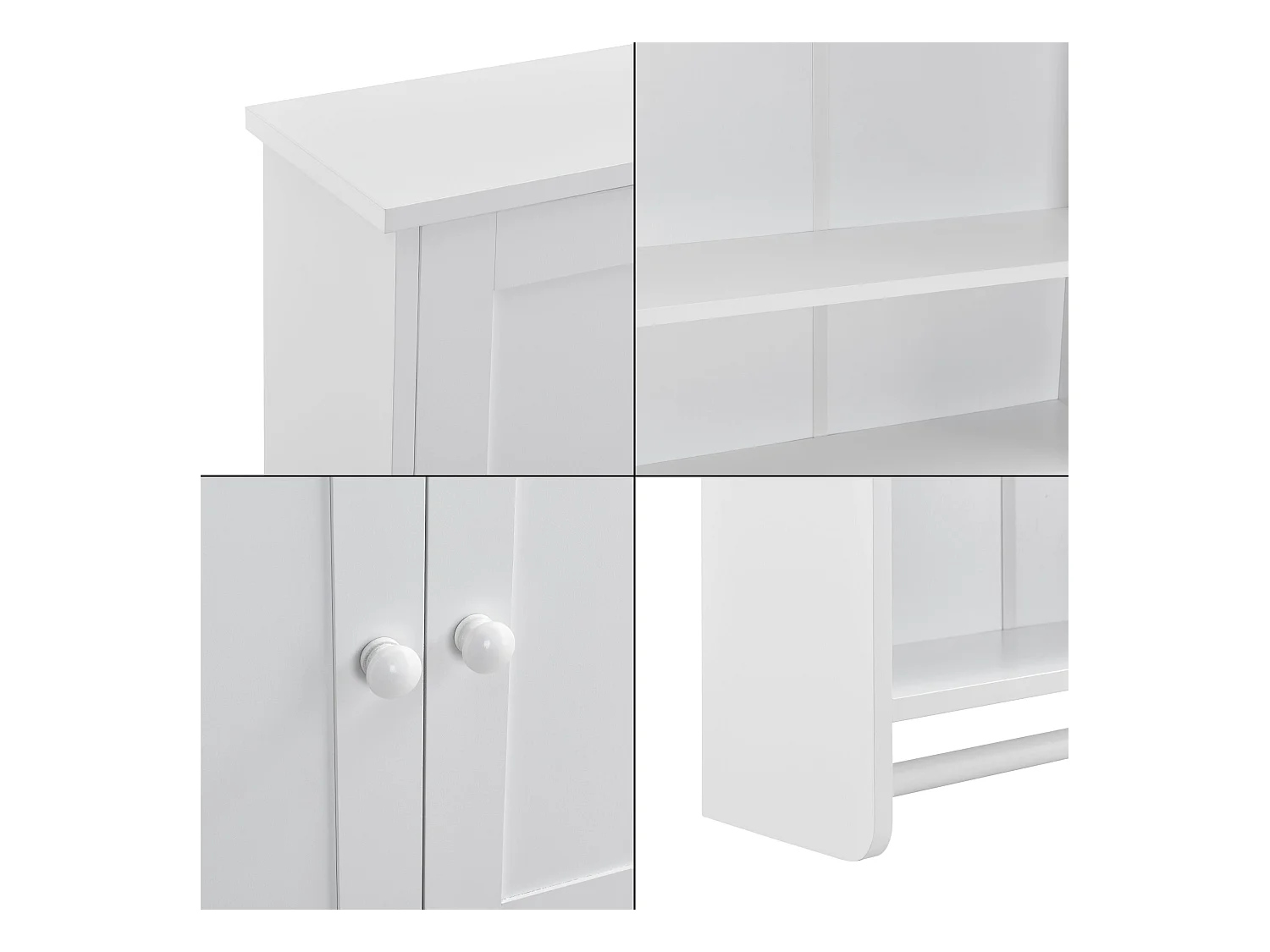 Armario de pared con toallero mueble de baño de diseño mueble de almacenaje colgante con 2 puertas MDF 65 cm blanco 03_0005925