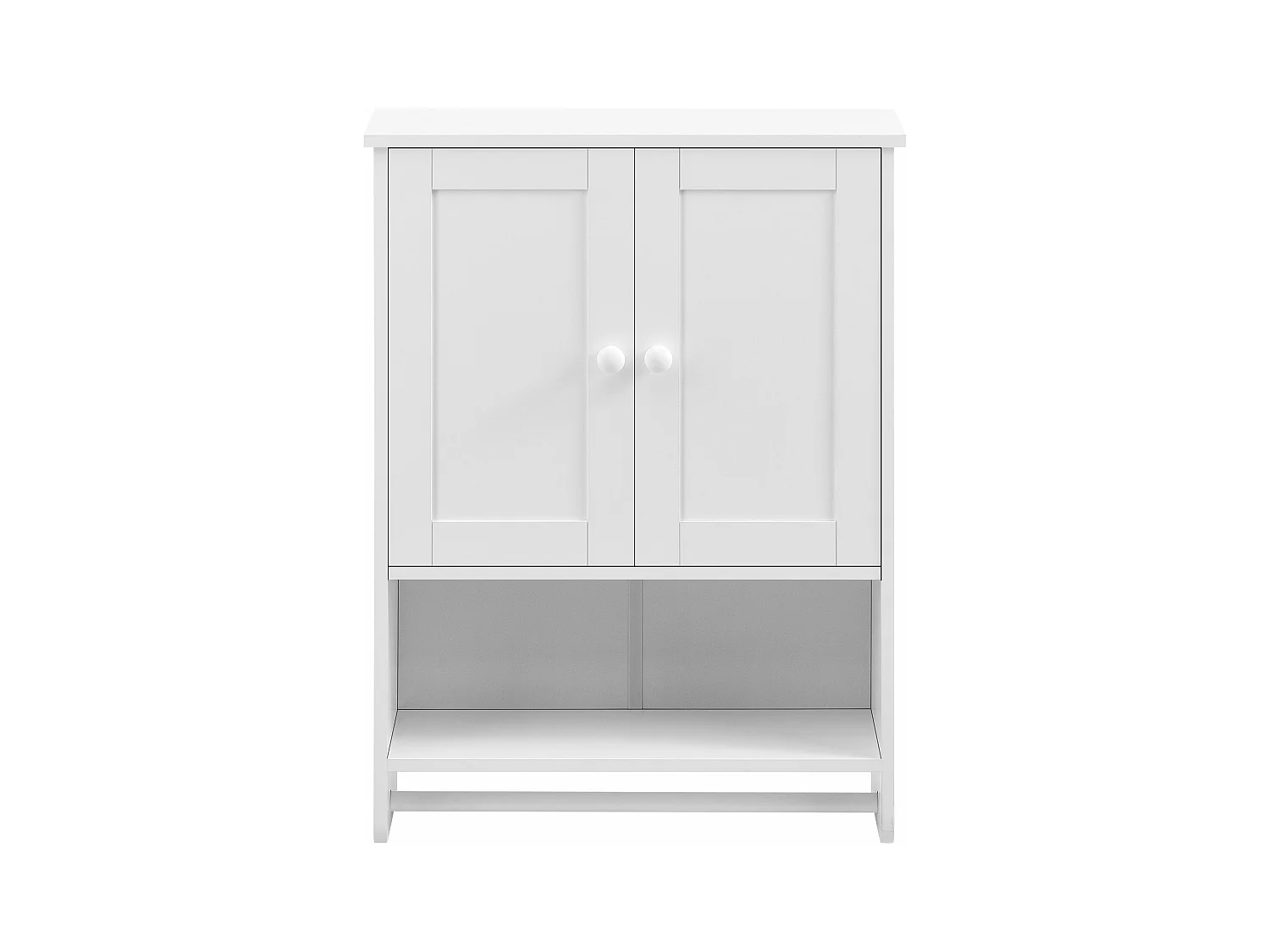 Placard mural avec porte effet bois blanche 48.7 x 14.5 x 65 cm 03_0005925