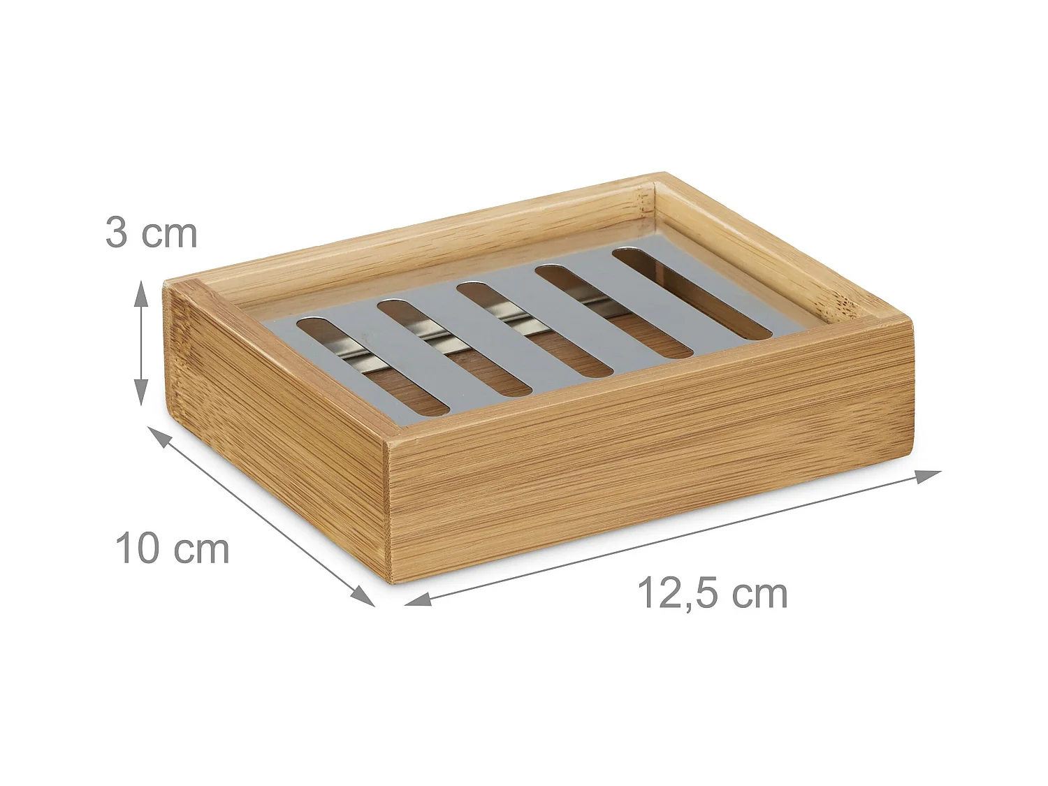 Porte-savon bambou rectangle avec bambou marron 12.5 x 10 x 3 cm 13_0002237