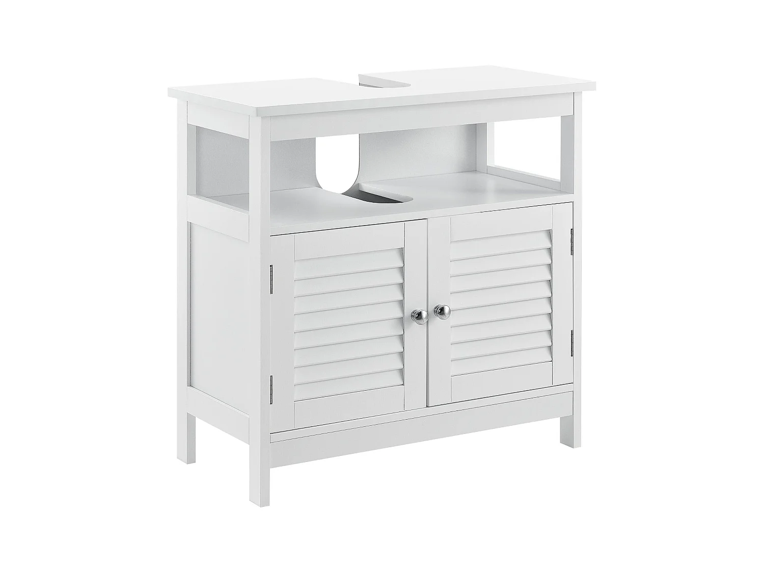 Armoire de salle de effet bois blanche 60 x 30 x 60 cm 03_0000780