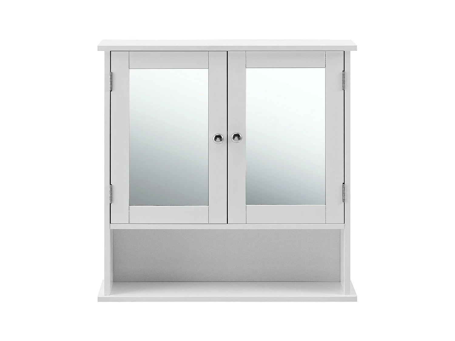 Móvel de banheiro vintage com espelho móvel de banheiro com porta 3 superfícies de armazenamento MDF lacado 58 cm branco 03_0000784