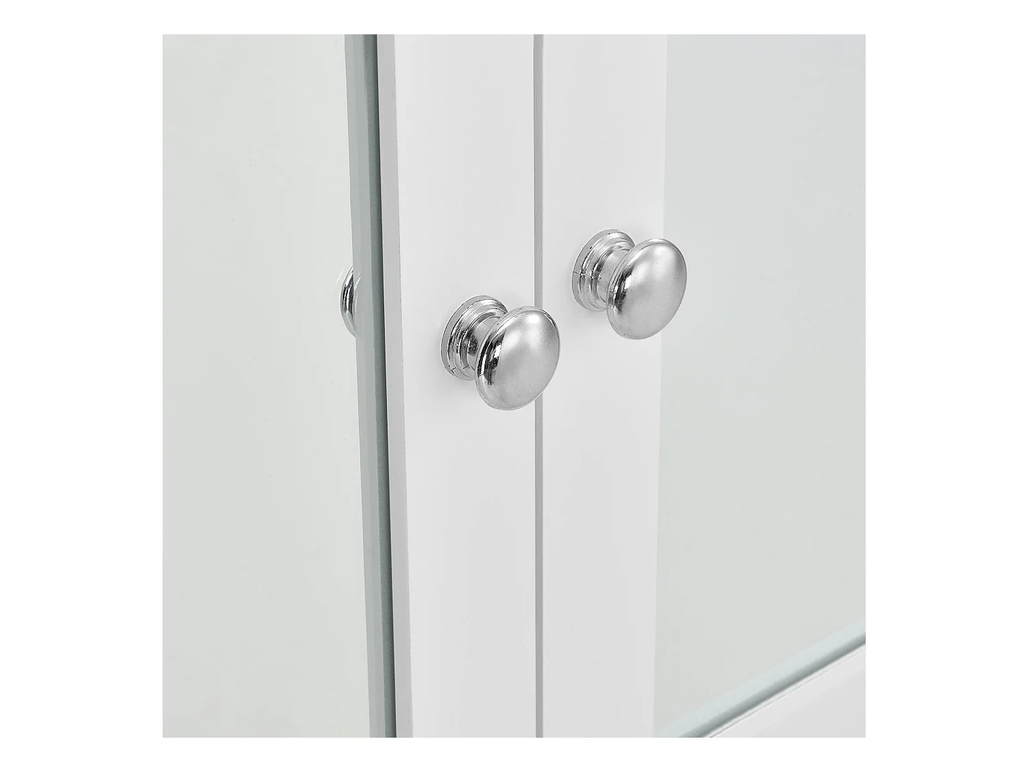 Móvel de banheiro vintage com espelho móvel de banheiro com porta 3 superfícies de armazenamento MDF lacado 58 cm branco 03_0000784