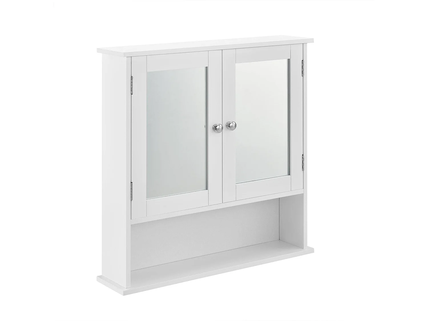 Mobile da bagno vintage con specchio mobile da bagno con anta 3 piani portaoggetti MDF laccato 58 cm bianco 03_0000784