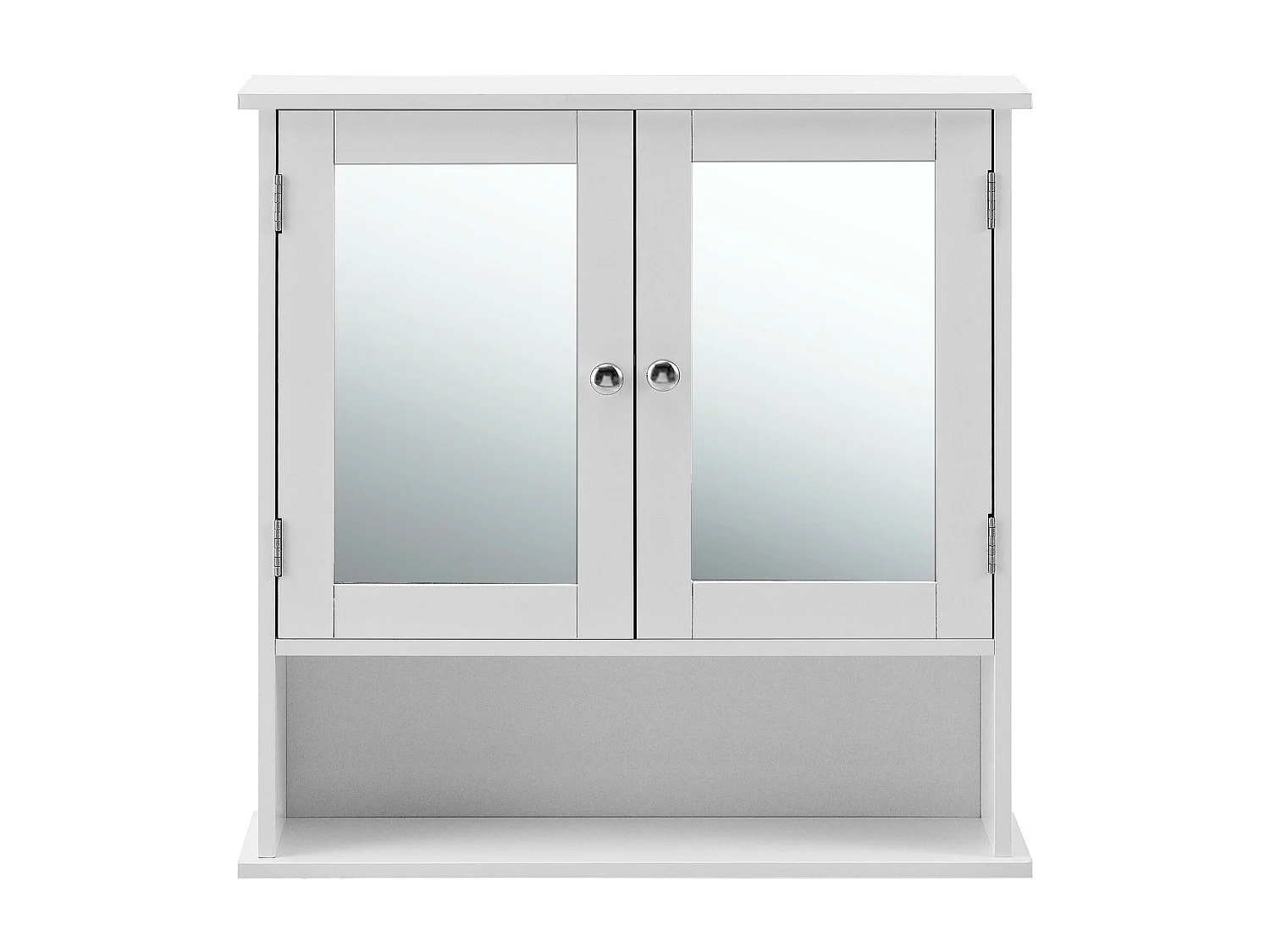 Mobile da bagno vintage con specchio mobile da bagno con anta 3 piani portaoggetti MDF laccato 58 cm bianco 03_0000784