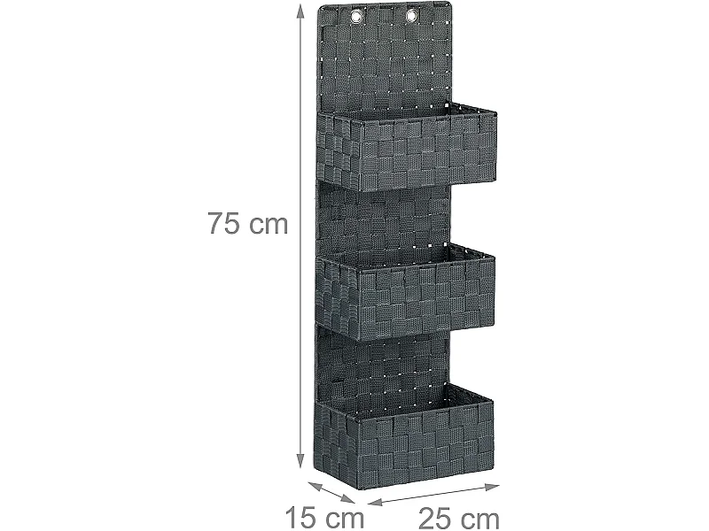 Organiseur de porte salle métal grise 25 x 15 x 75 cm 13_0001736