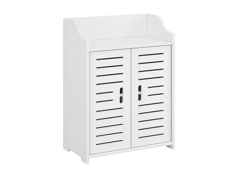 Mueble de baño de diseño con estantes y mueble de almacenaje con 2 puertas de madera compuesta 62 cm blanco 03_0005832
