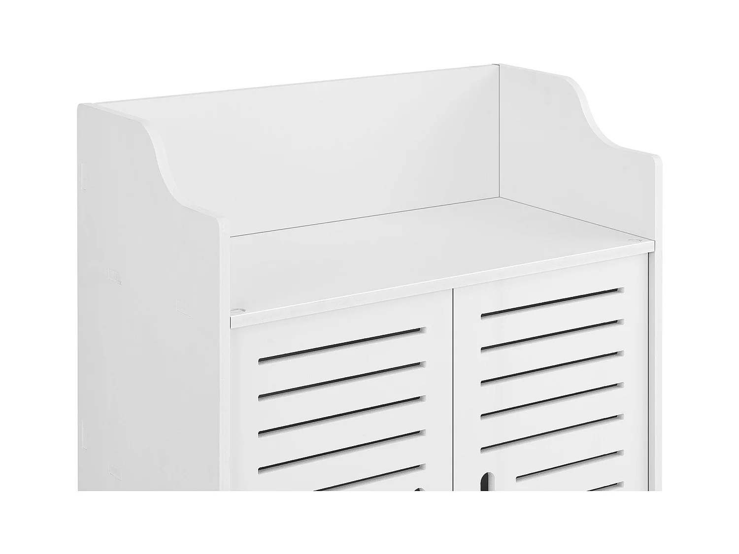 Mobile da bagno di design con ripiani mobile contenitore con 2 ante in legno composito 62 cm bianco 03_0005832