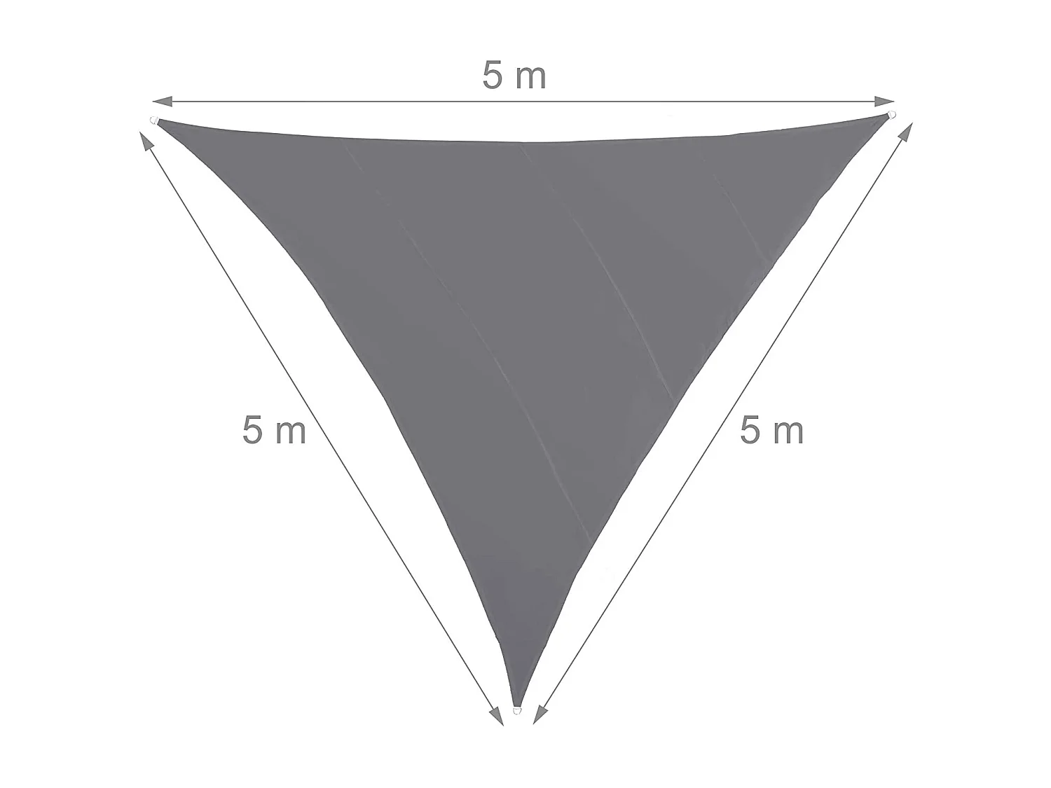 Vela de sombra triangular 6 x 6 x 6 m gris 13_0002940_4