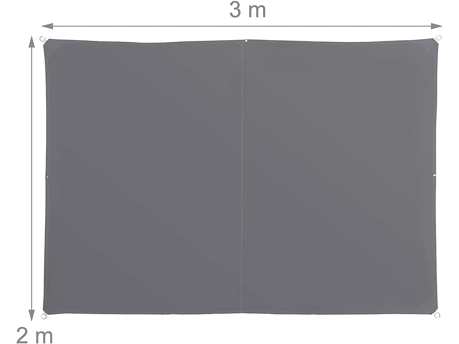 Voile d'ombrage rectangle 2 grise 200 x 200 x 300 cm 13_0002933