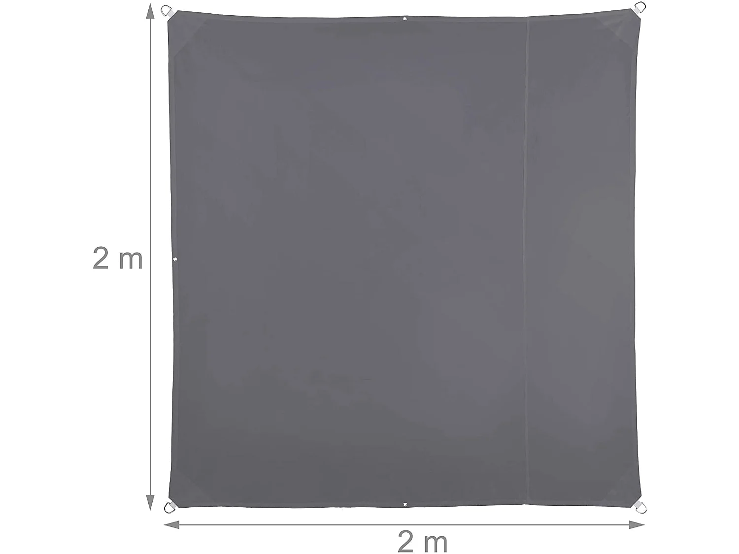 Voile d'ombrage carré 2 grise 200 x 200 x 200 cm 13_0002929