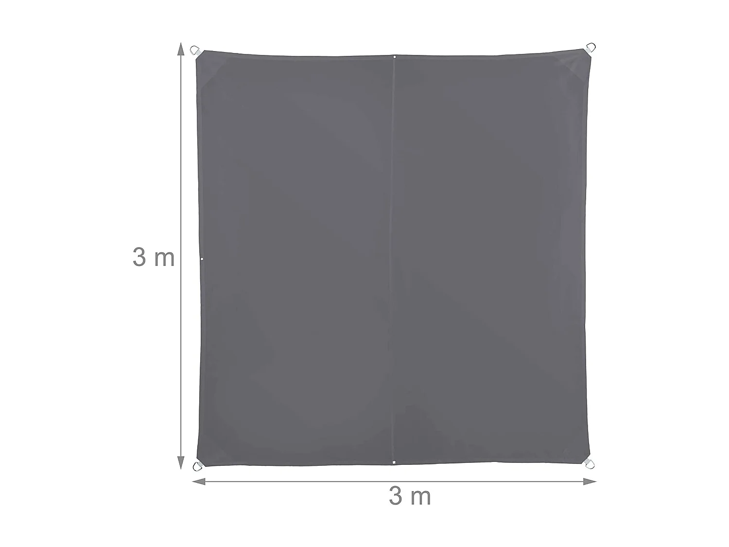 Voile d'ombrage carré 3 grise 300 x 300 x 300 cm 13_0002929_2