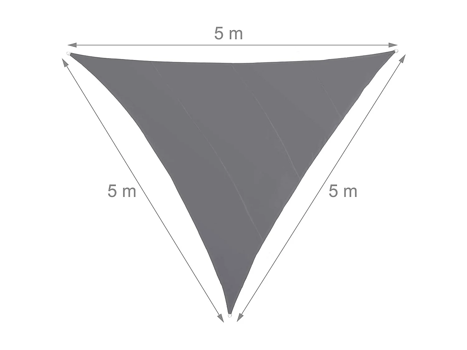 Voile d'ombrage triangle 5 grise 500 x 500 x 500 cm 13_0002940_3