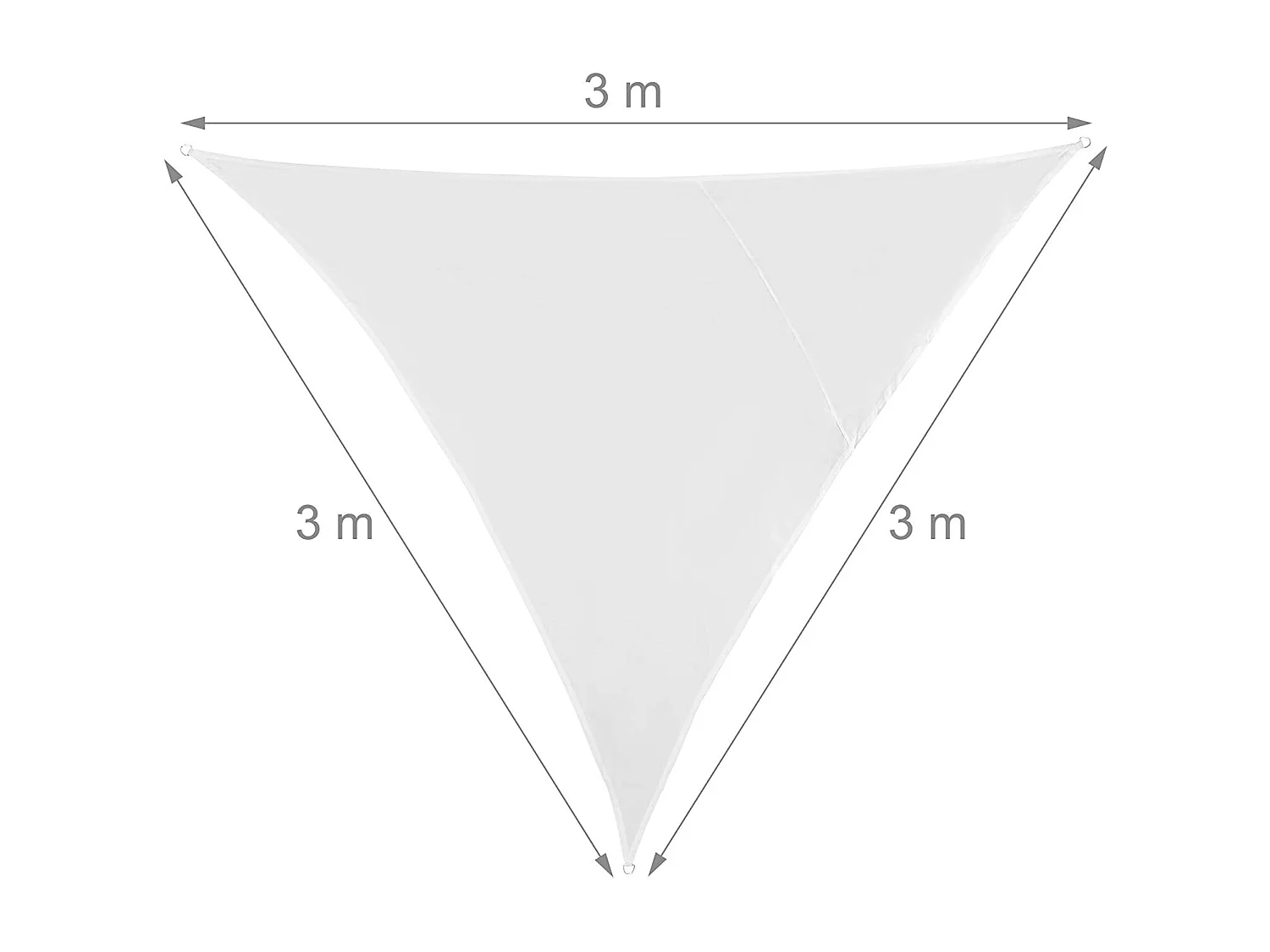 Voile d'ombrage triangle 3 blanche 300 x 300 x 300 cm 13_0002938