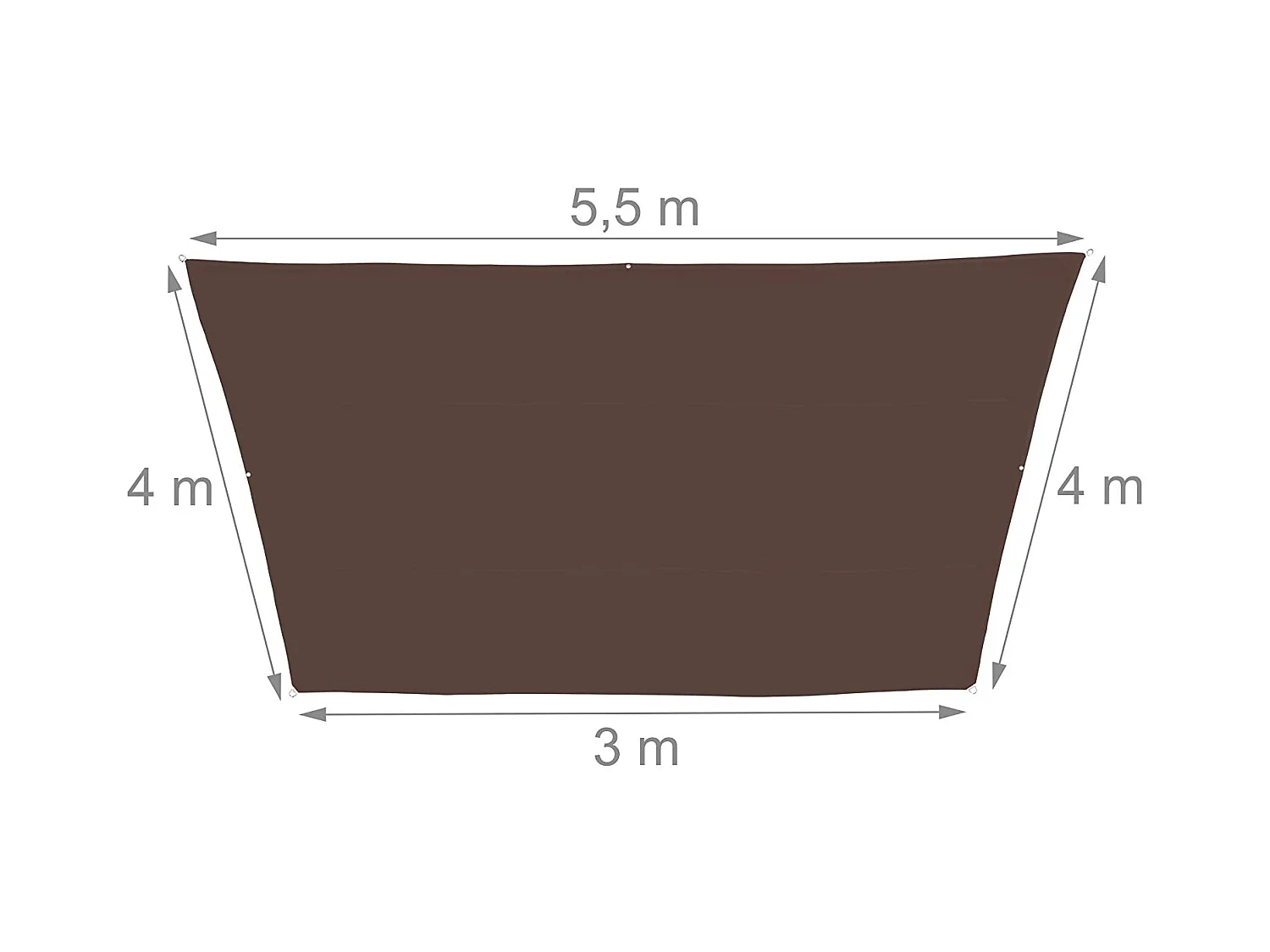 Voile d'ombrage trapèze 3 marron 550 x 300 x 400 cm 13_0002936_2