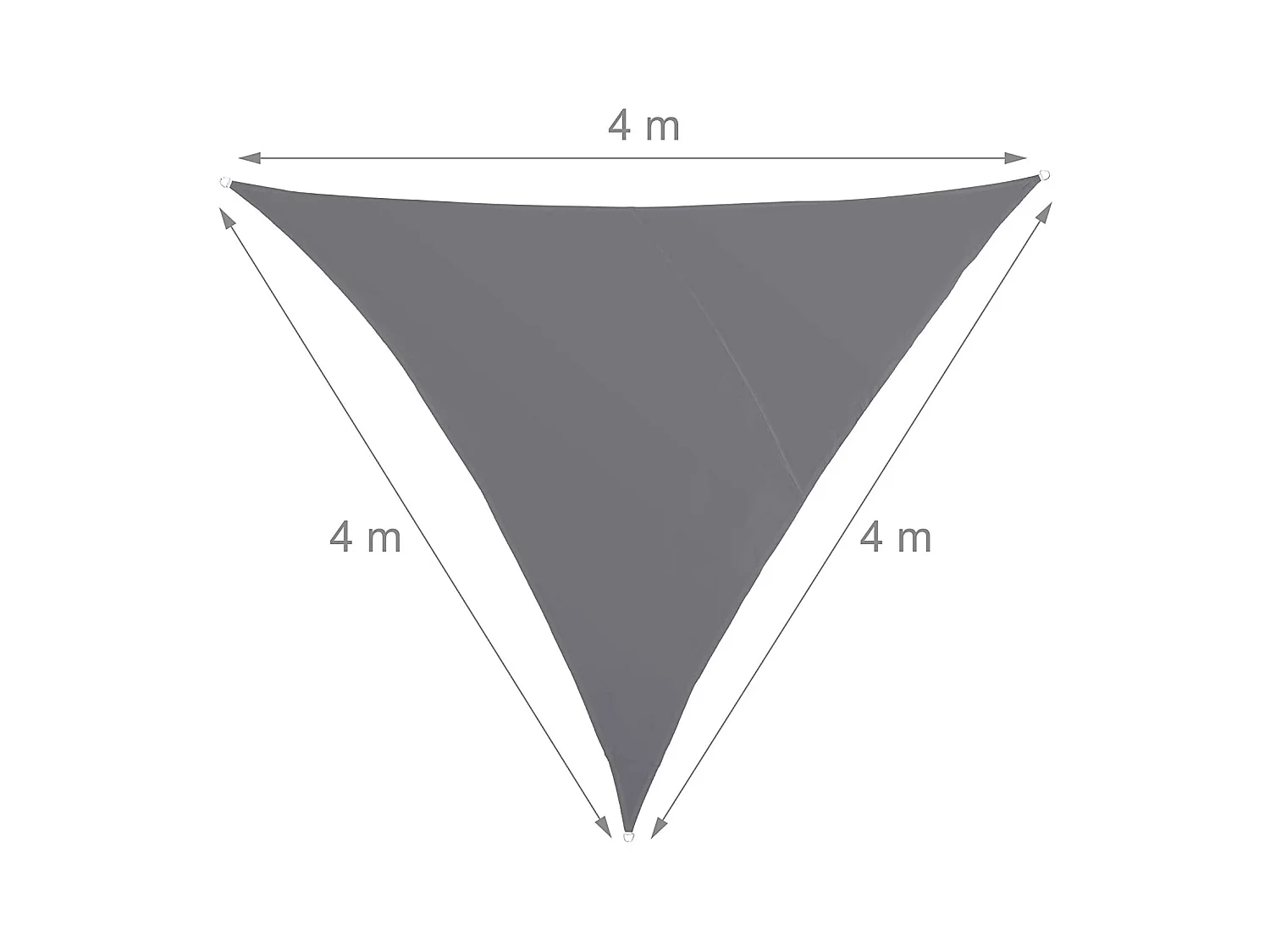 Voile d'ombrage triangle 4 grise 400 x 400 x 400 cm 13_0002940_2