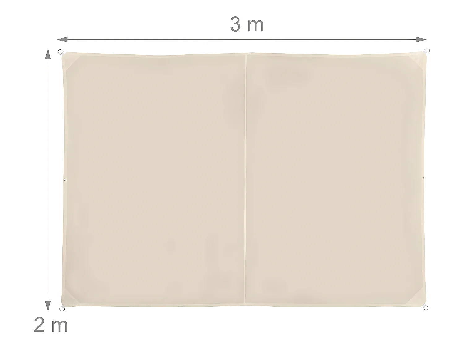 Voile d'ombrage rectangle 2 beige 200 x 300 x 300 cm 13_0002930