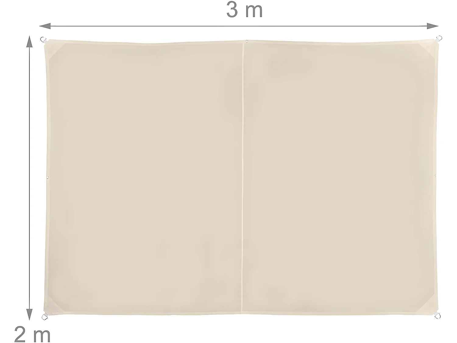 Voile d'ombrage rectangle 2 beige 200 x 300 x 300 cm 13_0002930