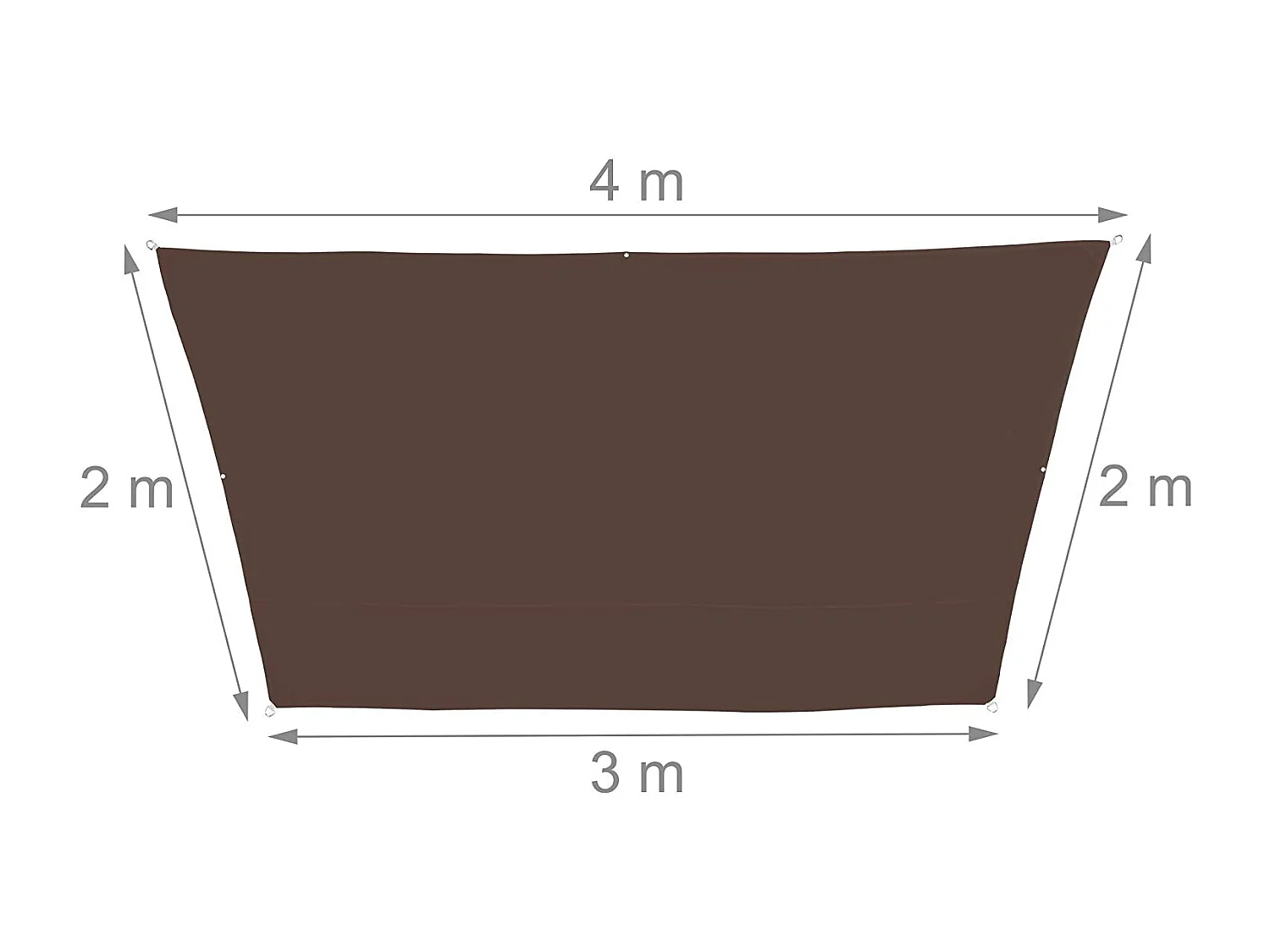 Voile d'ombrage trapèze 3 marron 300 x 400 x 200 cm 13_0002936