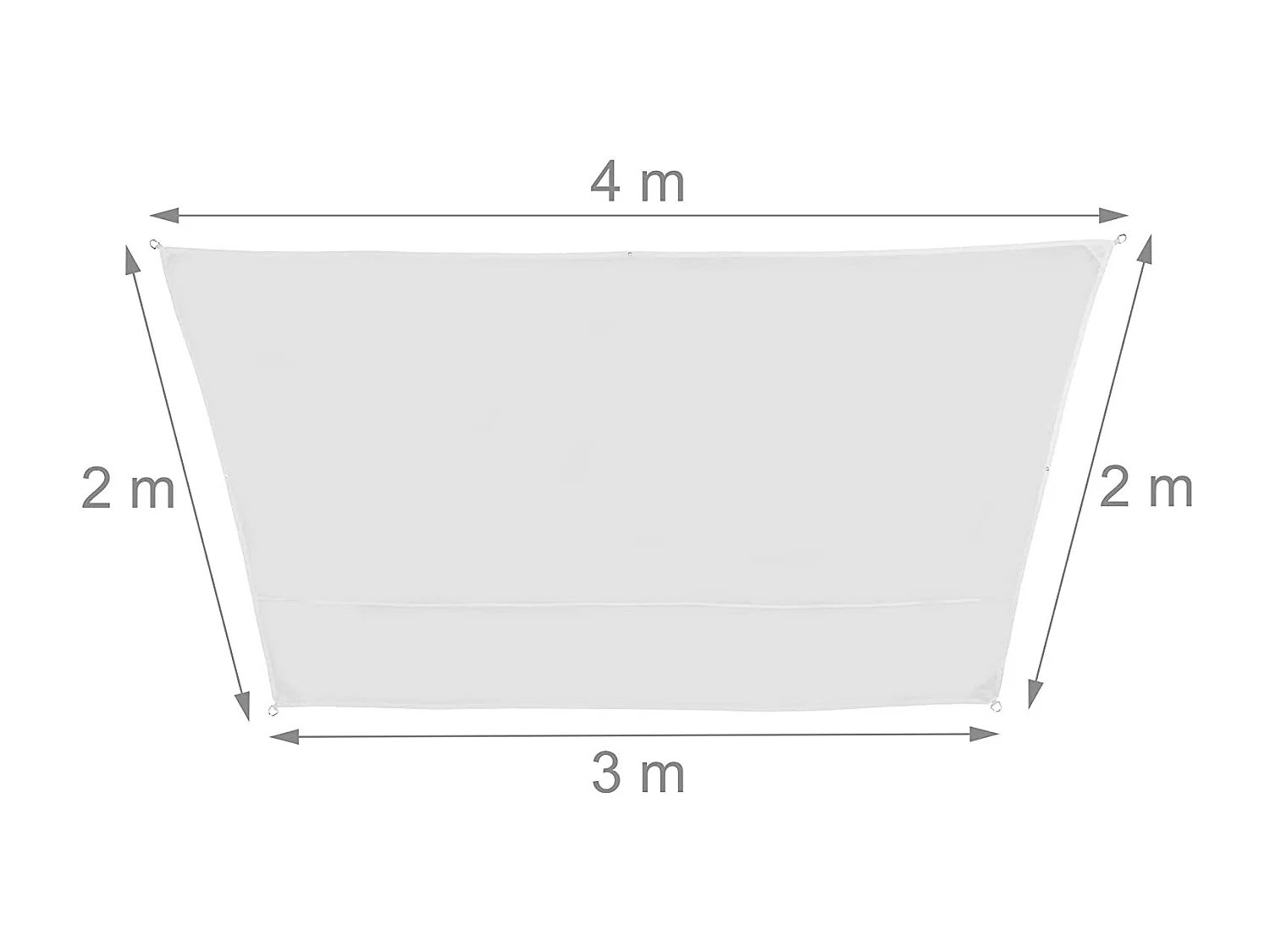 Voile d'ombrage trapèze 3 blanche 400 x 300 x 200 cm 13_0002935