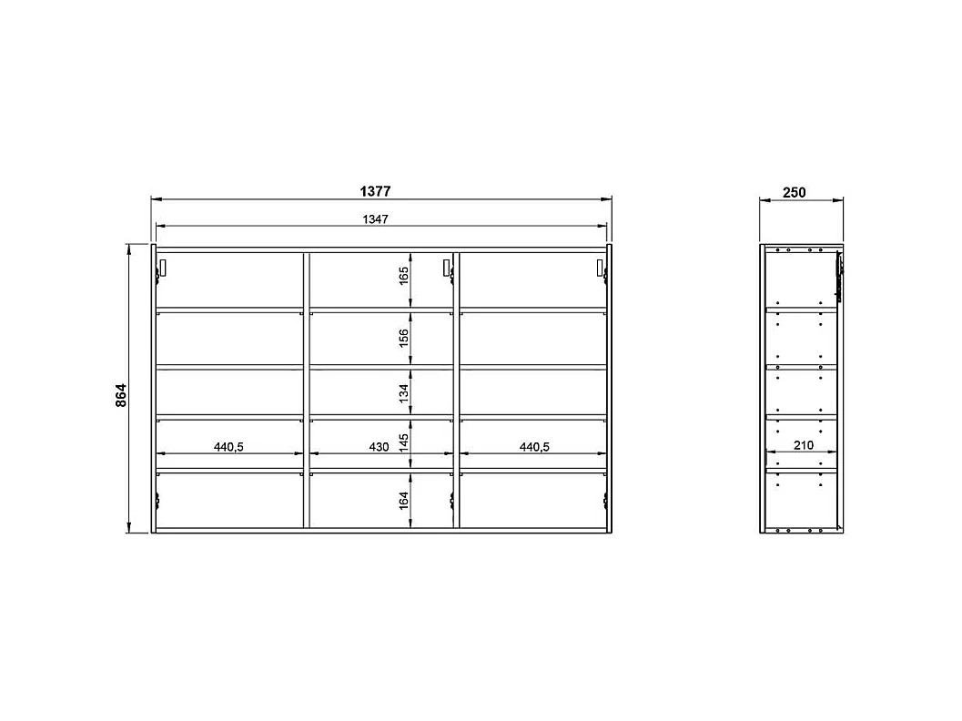 Schuhschrank Wandschrank mit Drehtüren für die Wandmontage