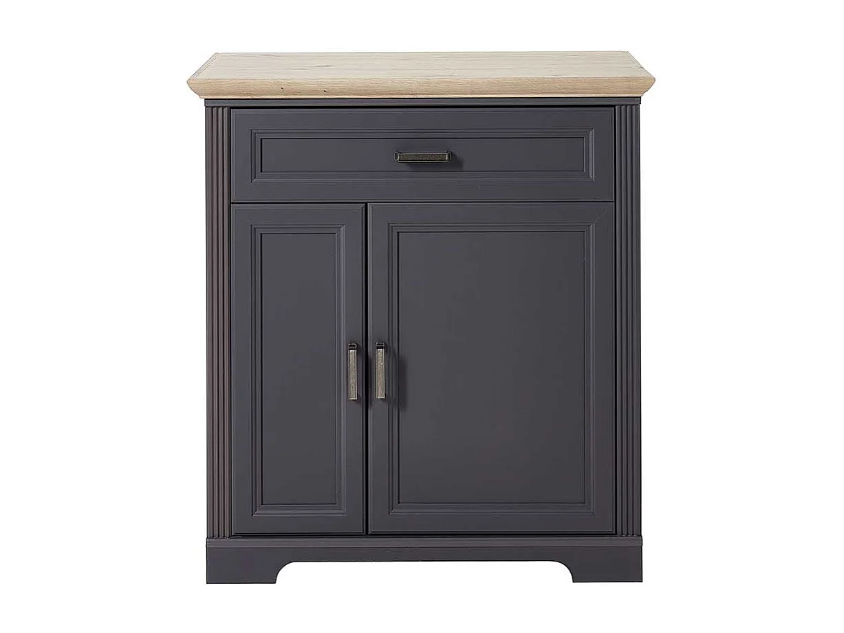 Garderoben Schuhschrank in Dunkelgrau und Eichefarben Landhausstil