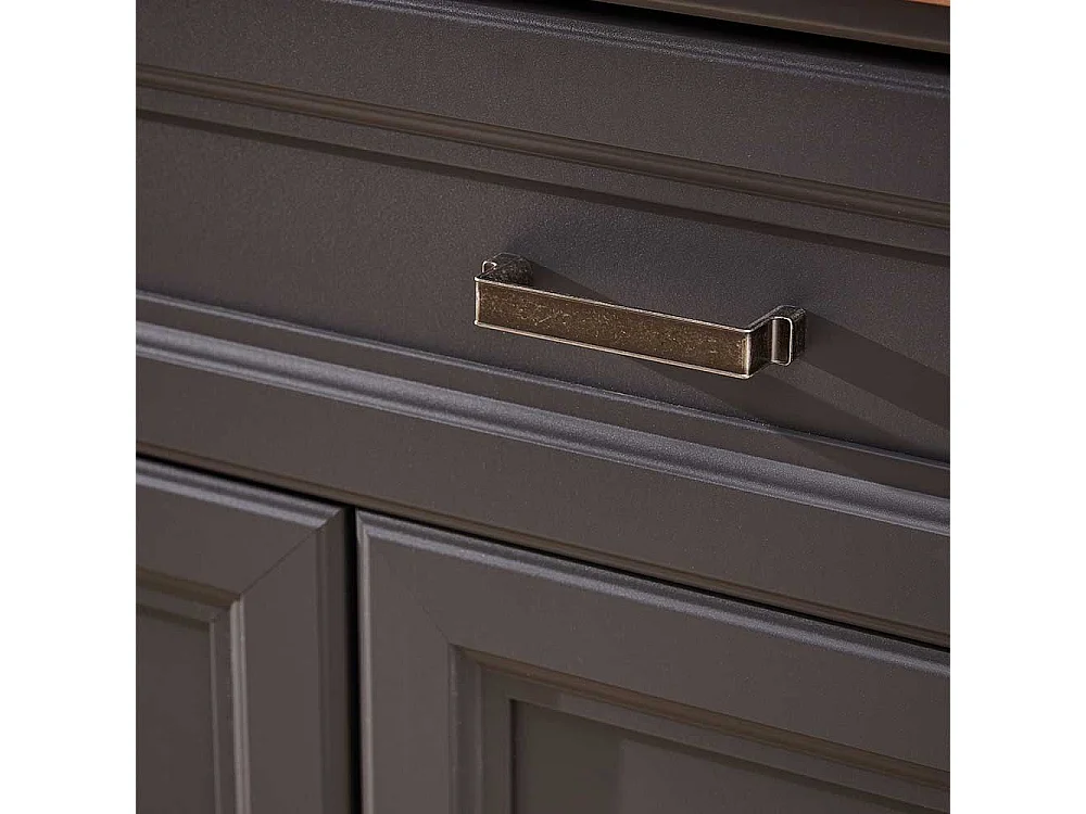 Garderoben Schuhschrank in Dunkelgrau und Eichefarben Landhausstil