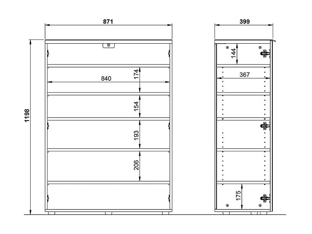 Garderoben Schuhschrank in modernem Design Made in Germany