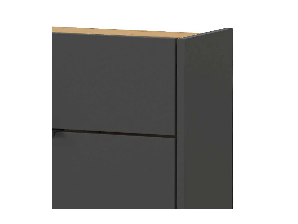 Schuhschrank Schuh Schrank in Dunkelgrau und Wildeichefarben