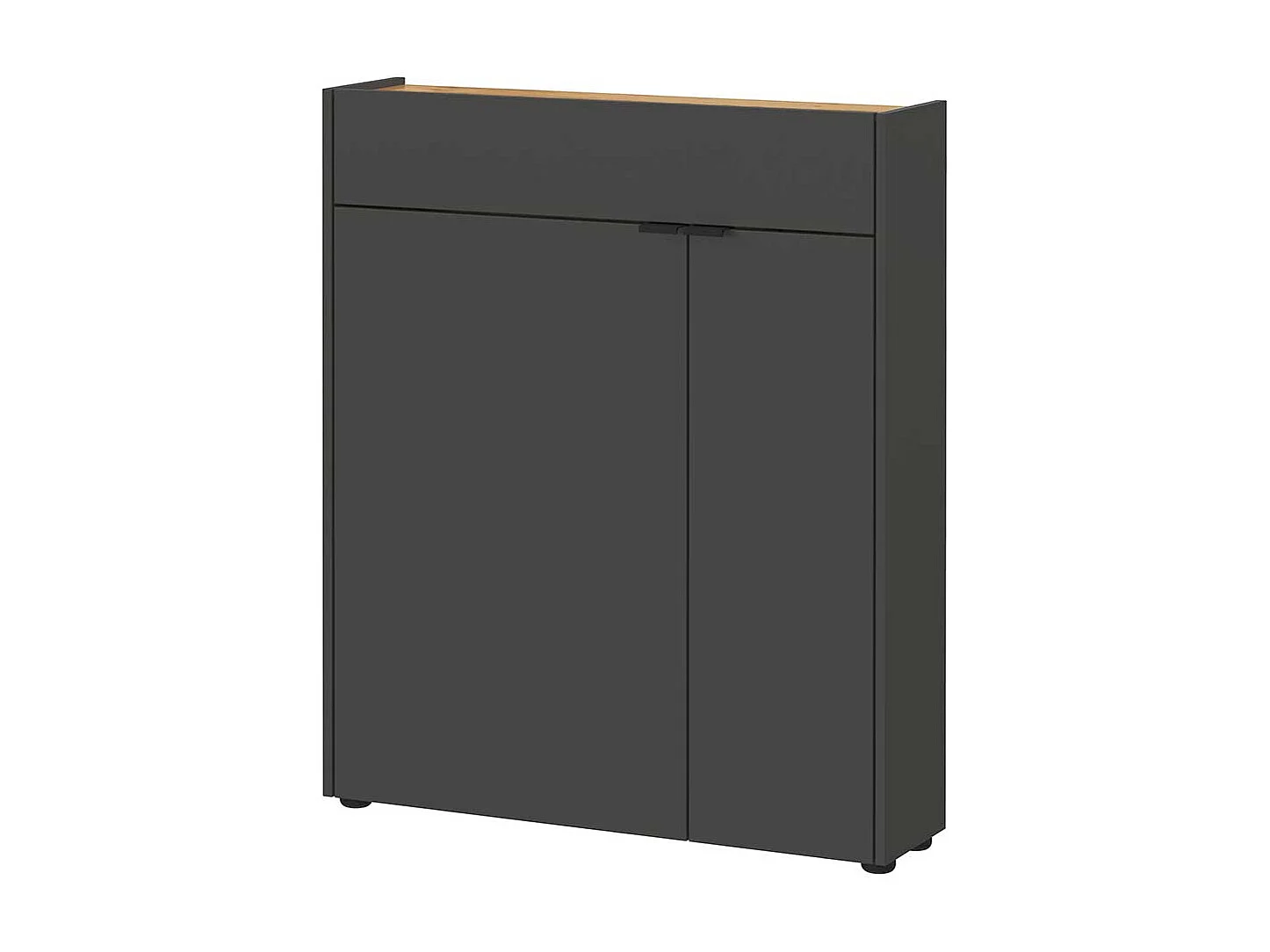 Schuhschrank Schuh Schrank in Dunkelgrau und Wildeichefarben