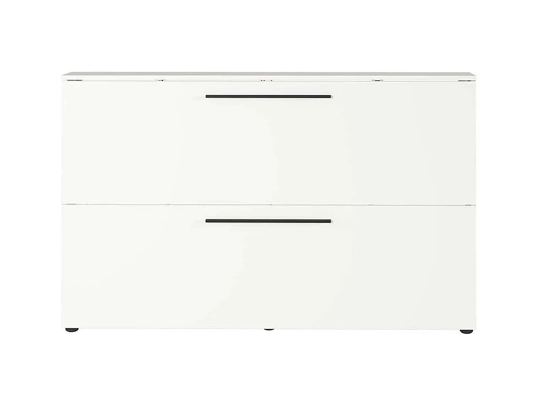 Garderoben Schuhschrank in Weiß melaminbeschichtet Schuhkörben aus Metall