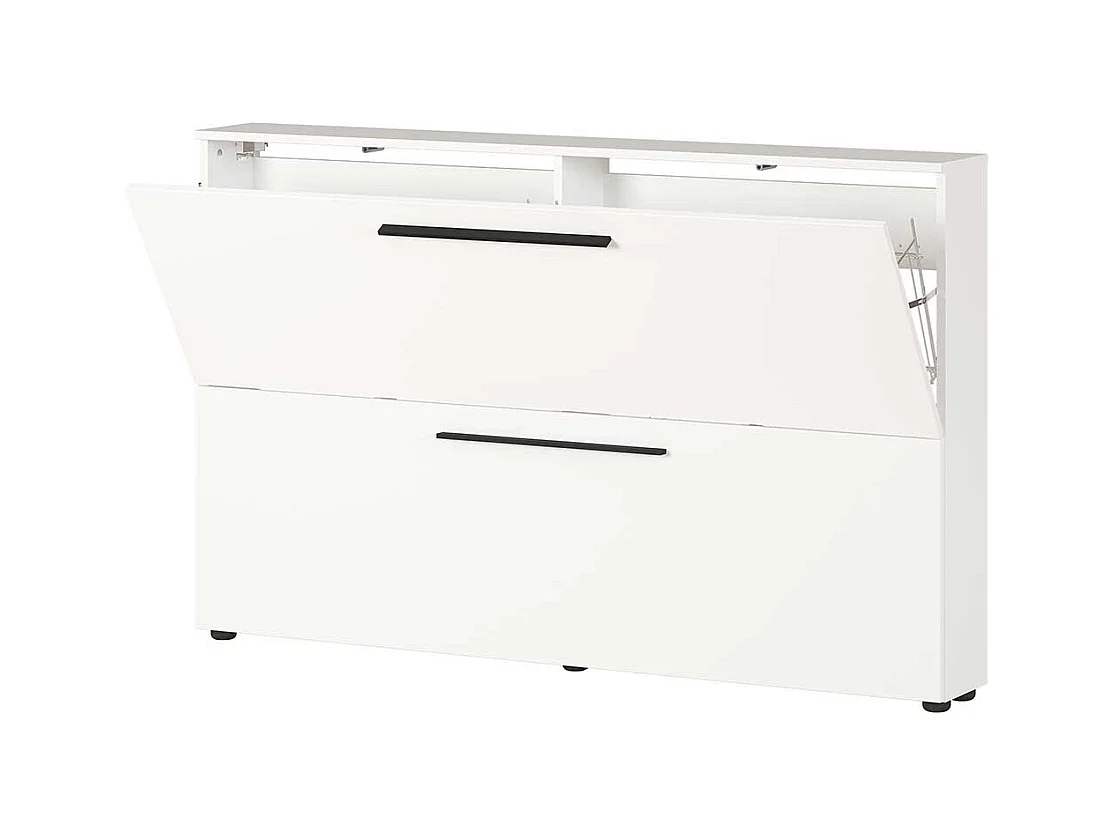 Garderoben Schuhschrank in Weiß melaminbeschichtet Schuhkörben aus Metall