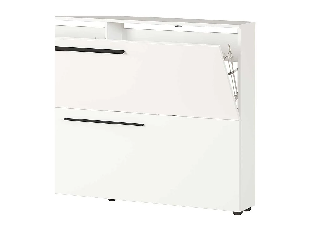 Garderoben Schuhschrank in Weiß melaminbeschichtet Schuhkörben aus Metall