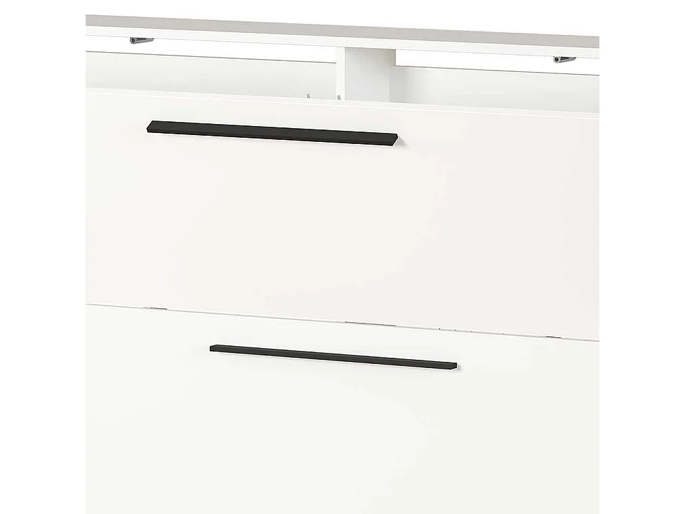 Garderoben Schuhschrank in Weiß melaminbeschichtet Schuhkörben aus Metall