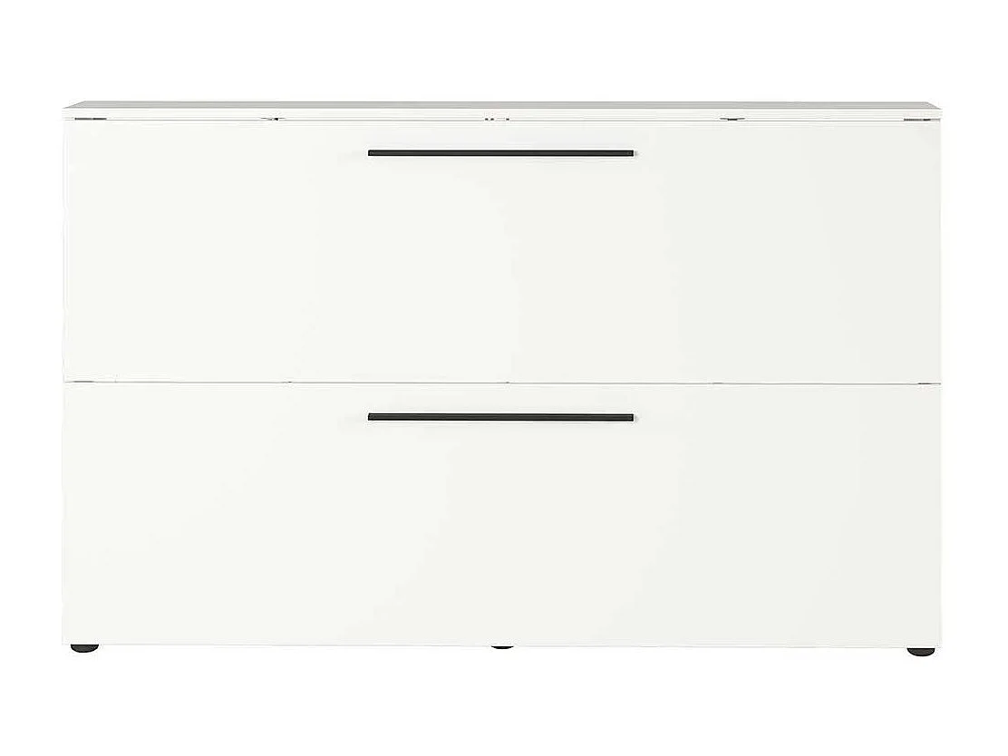 Garderoben Schuhschrank in Weiß melaminbeschichtet Schuhkörben aus Metall