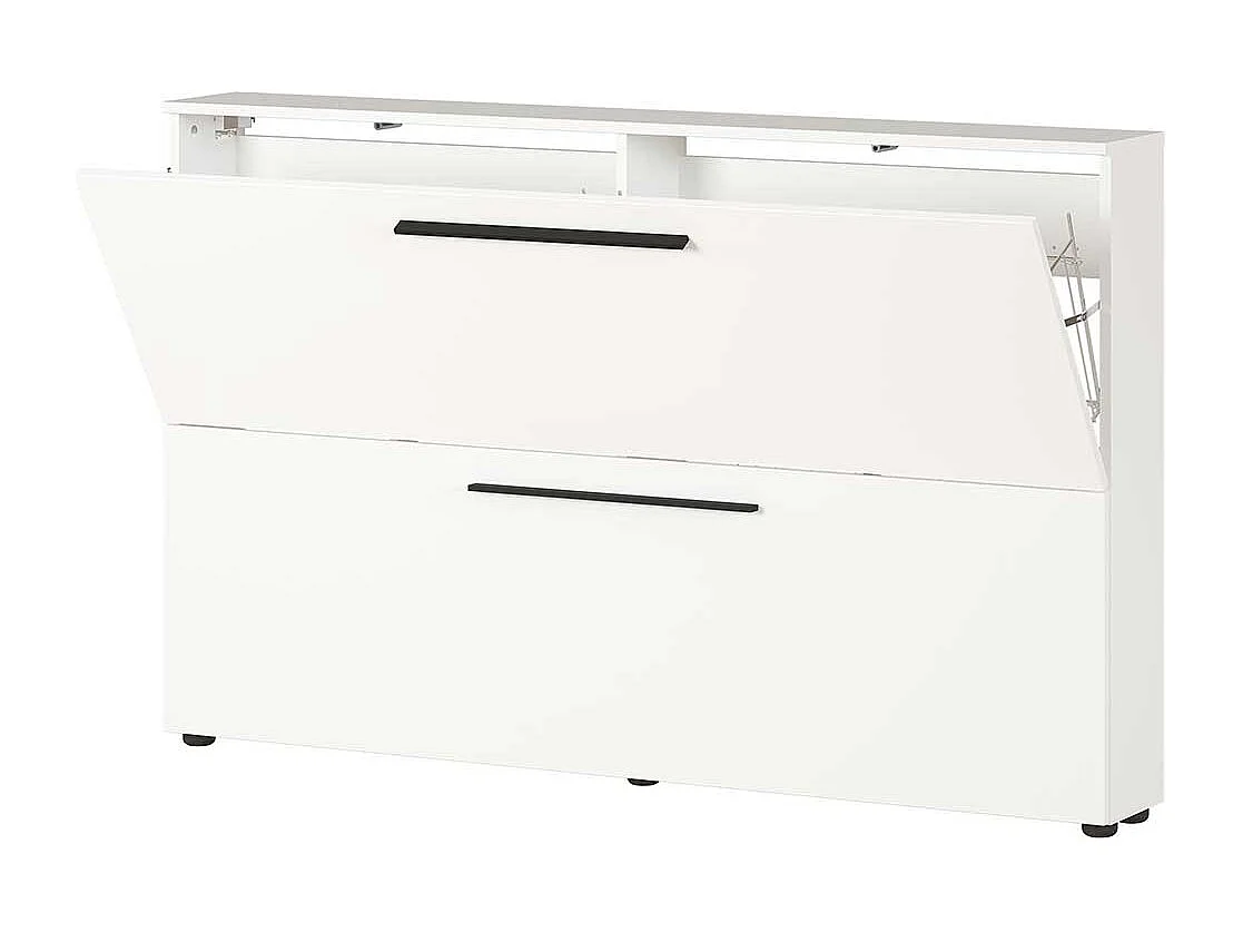 Garderoben Schuhschrank in Weiß melaminbeschichtet Schuhkörben aus Metall