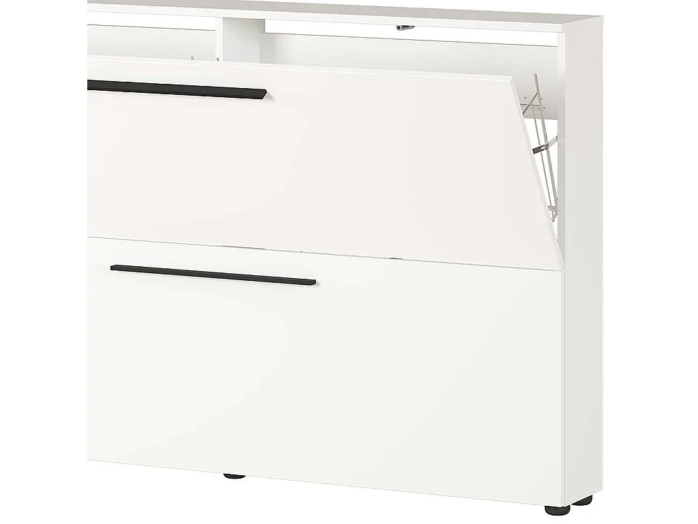 Garderoben Schuhschrank in Weiß melaminbeschichtet Schuhkörben aus Metall